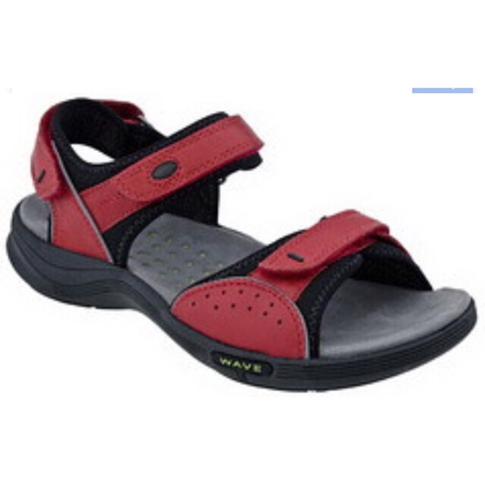 CLARKS WAVE Red Comfort Suede Leather Sandals 8W